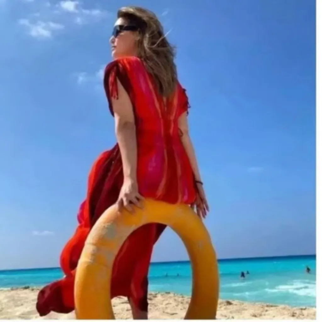 NWT ZARA WOMAN SLEEVELESS V-NECK BEAD APPLIQUES TIE-DYE MIDI DRESS M 7521/253 - Image 4