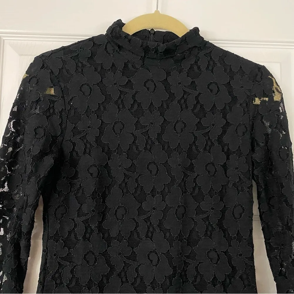 Lace Long Sleeve High Neck Bell Sleeve Dress Size Small - Image 4