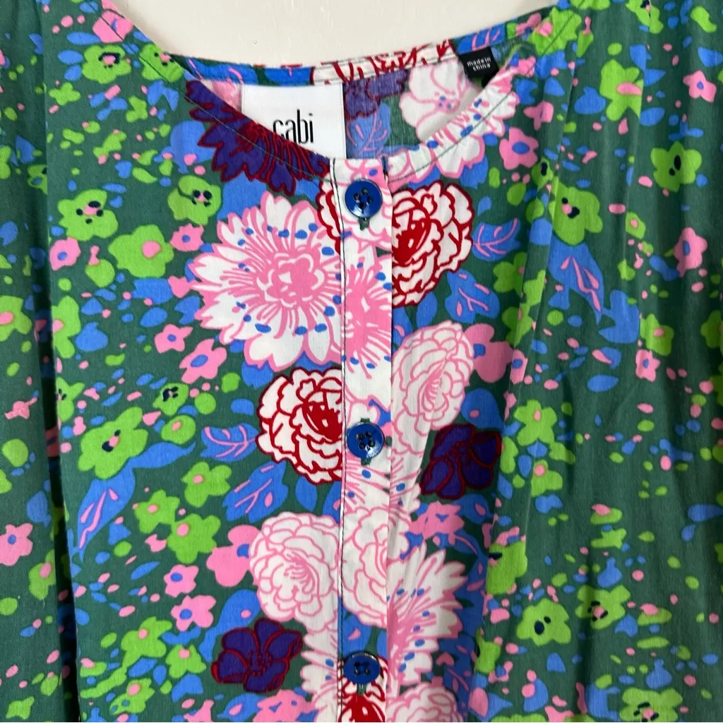 Cabi | Green Isla Cami Blouse Sleeveless Button Front Size XS - Image 3