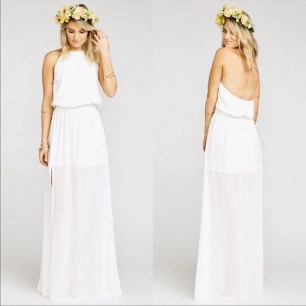 Show me your Mumu ivory crisp bridesmaids dress medium nwot‎ wedding bride - Image 2