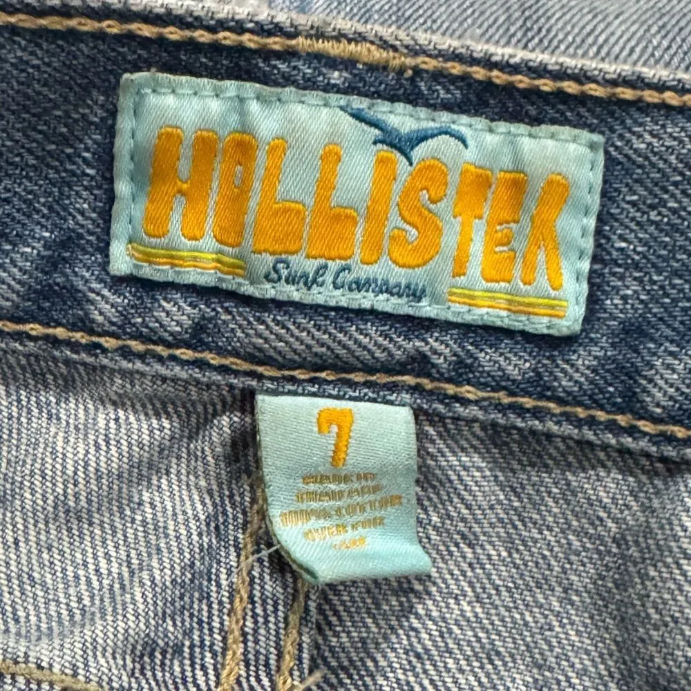 Hollister Y2K Distressed Micro Mini Denim Skirt Women’s 7 - Image 5