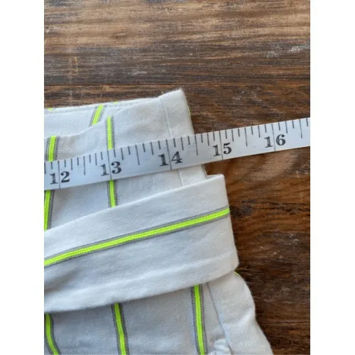 Banana Republic Linen Blend Shorts High Waist Striped Belted Size 4 - Image 3