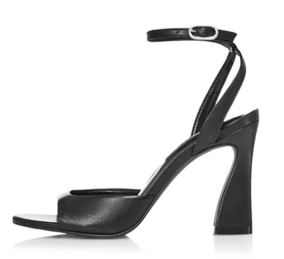 Bloomingdale’s AQUA Jett Ankle Strap High Heel Sandals Black, Size 10 NEW in Box Black - Image 2