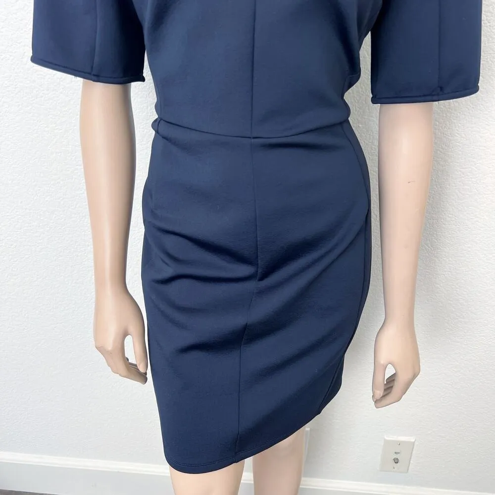 [Whistles] Navy Blue Half Sleeve Scuba Sheath Dress Work Career Office Sz US 12 - Image 6
