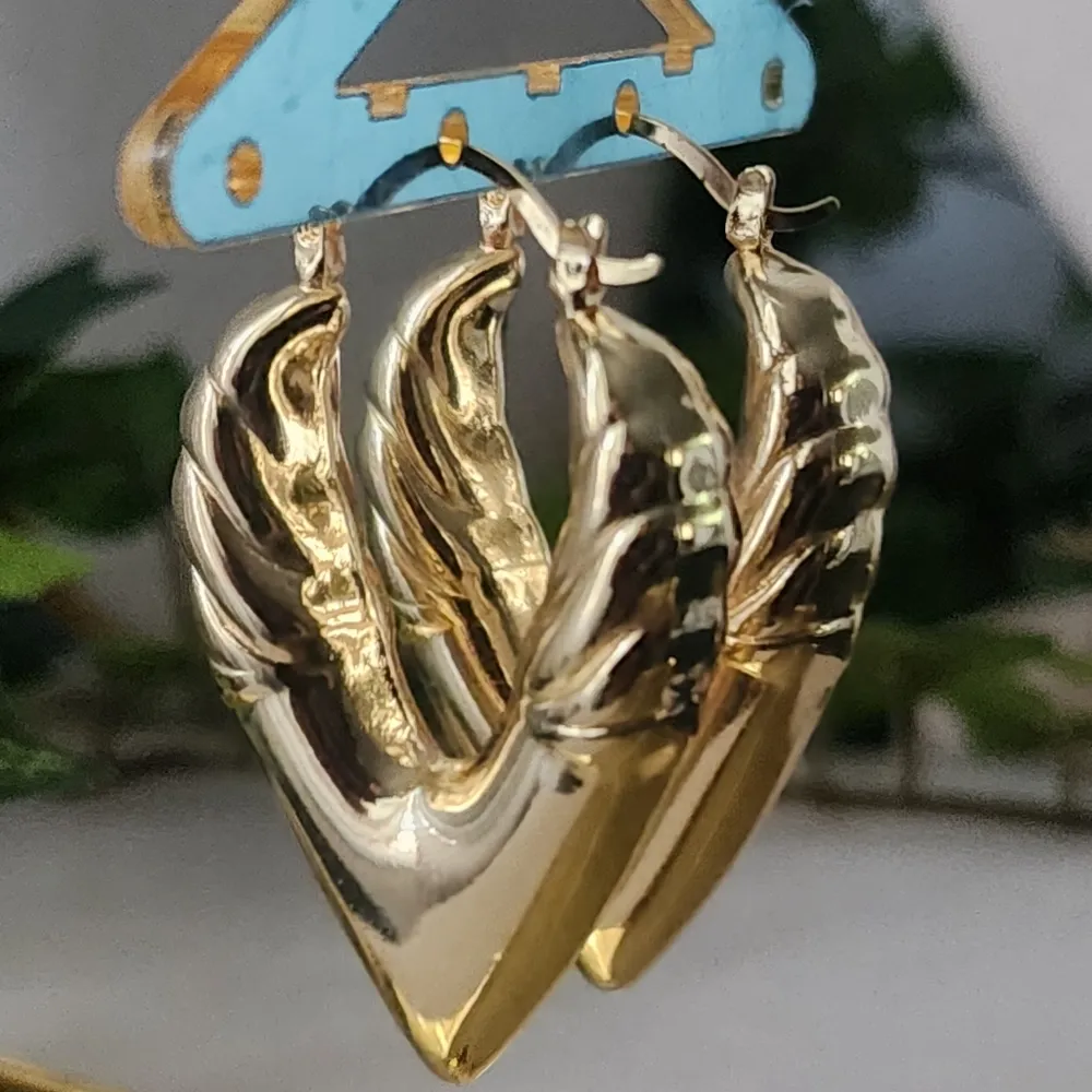 Gold Filled V Shape Hoop Earrings - Image 6