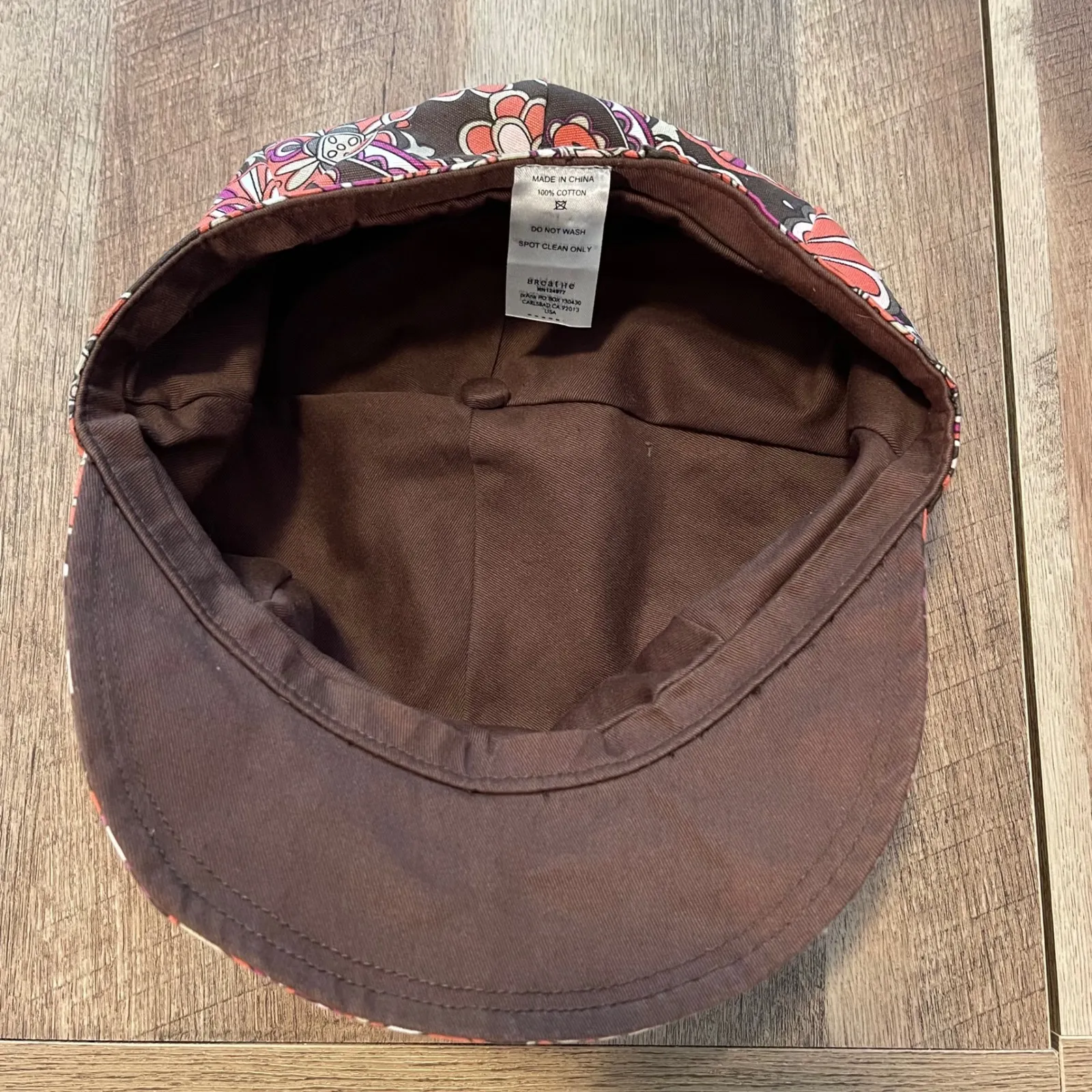 Breathe Cap Colorful Floral Print Cotton‎ Newsboy Hat Women's Brown - Image 3