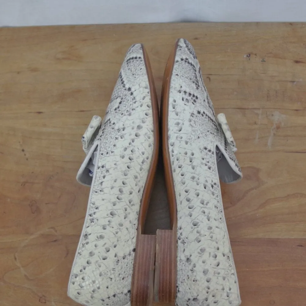 Pertini Spanish Made Snake Print Leather Flats Size 41 Gray - Image 5