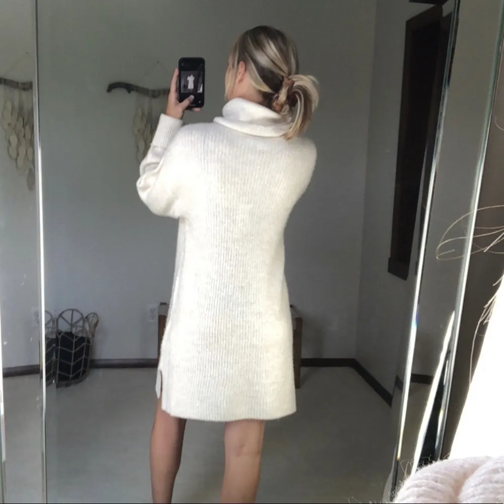 TOPSHOP boxy Turtleneck Sweater Dress SMALL Gray Long Sleeves Dark Gray NEW - Image 5