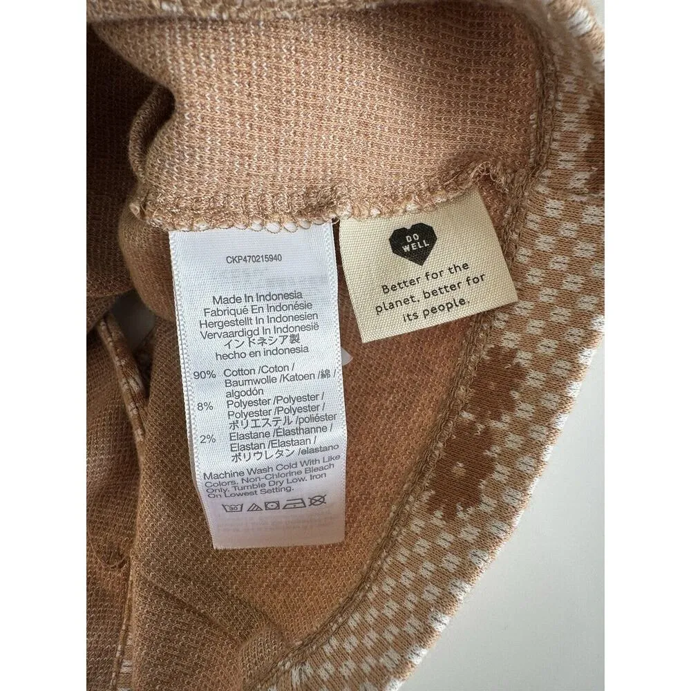 Madewell Crop Tank Top Button Back Brown Geo Daisy Vest Women’s Size Medium - Image 7