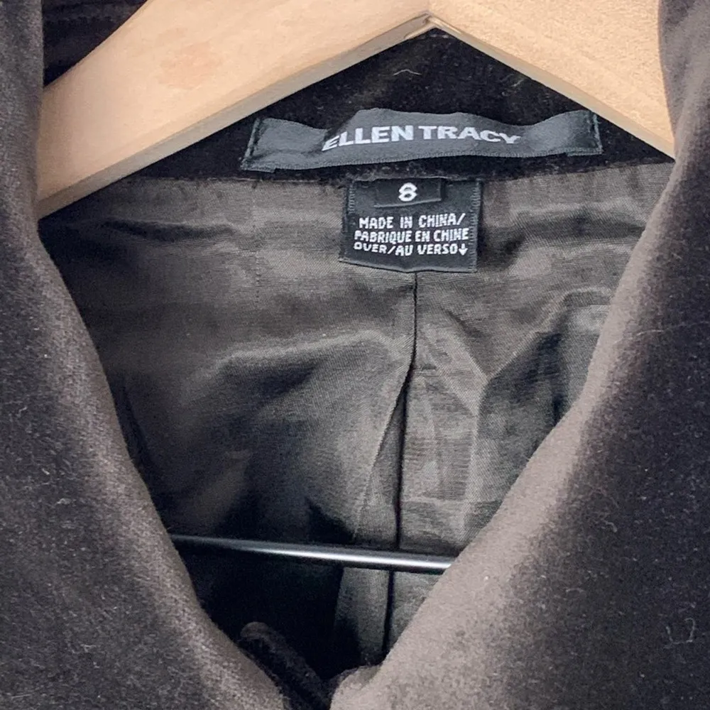 Ellen Tracy Velvet Bell Sleeve Jacket size 8 Brown Crop Evening Romantic Goth - Image 5