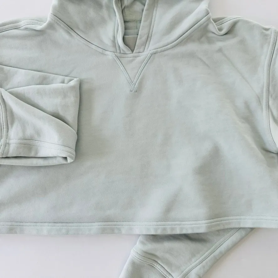 Lululemon All Yours Cropped Hoodie Ocean Air Blue Size 6 Oversized Sweatshirt - Image 6