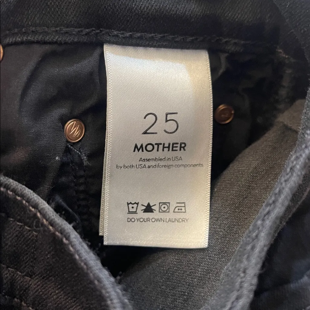 MOTHER Inside Crop Step Fray Guilty Racer Black Size 25 - Image 5