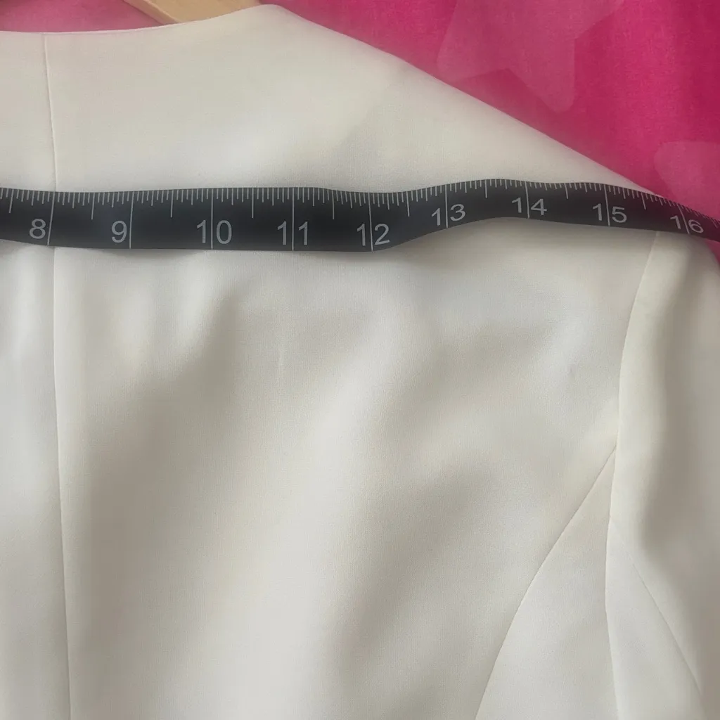 Mustard Seed Cream Blazer with Asymmetrical Zipper - Image 7