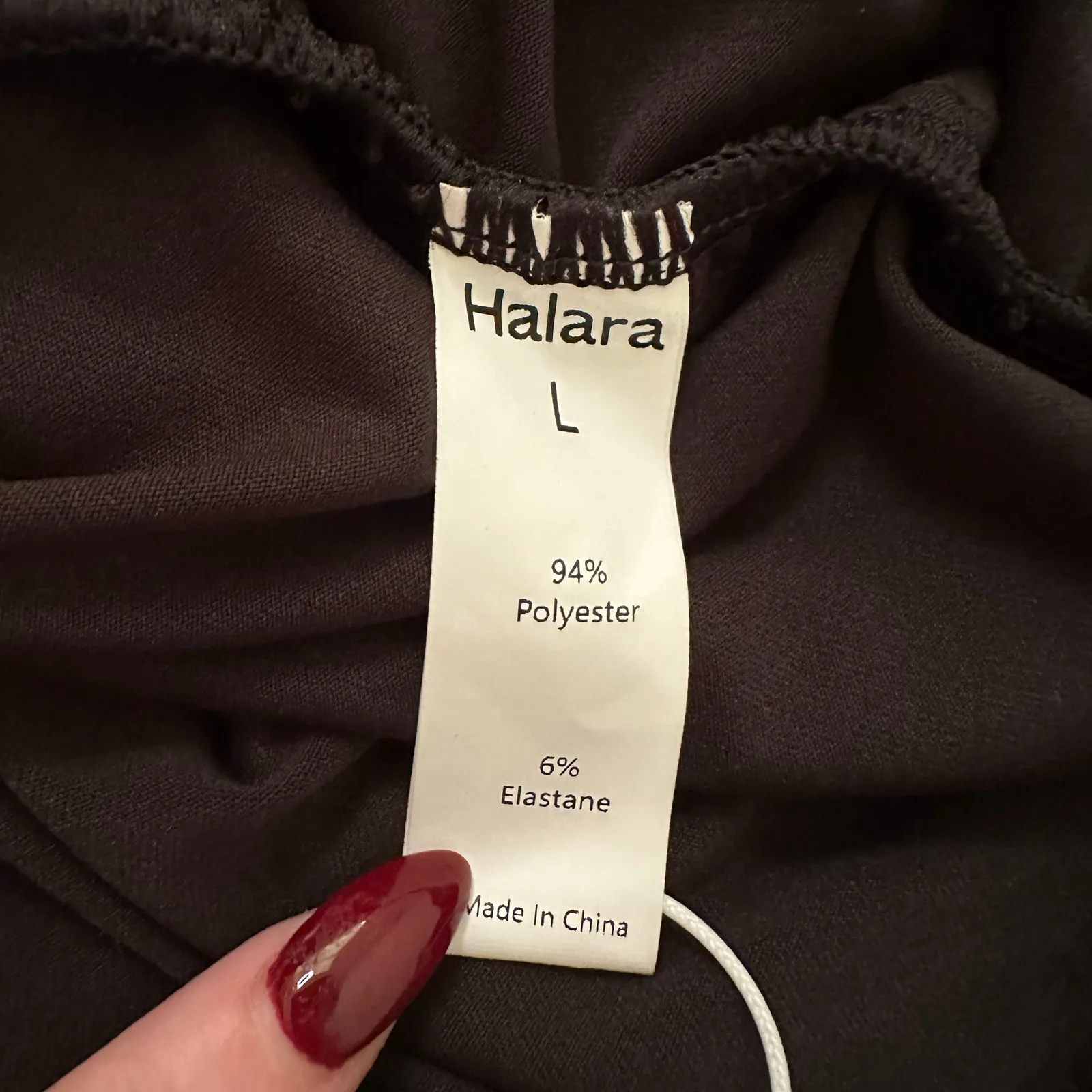 Halara black short sleeve wrap-front top size L NWT - Image 7