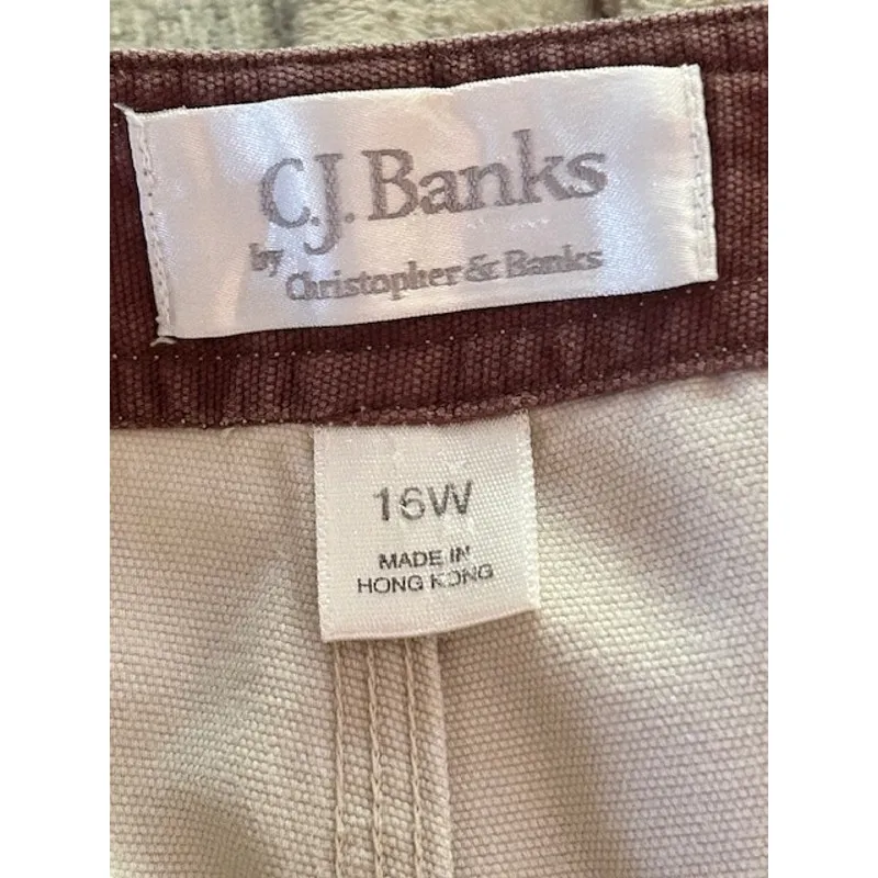 CJ Banks by Christopher & Banks Women’s 16W Cropped Utility Pant 100% Cotton - Image 4
