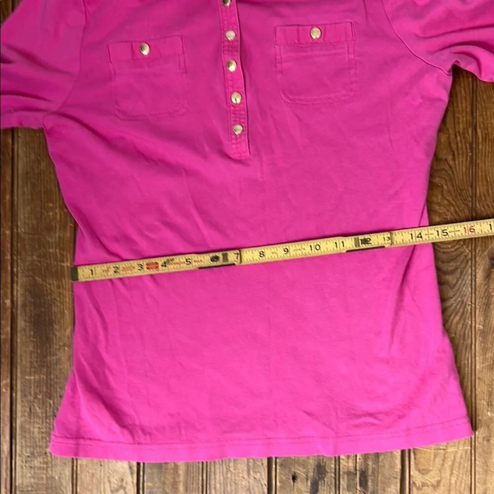Women’s vintage 90s Pink 3/4 Sleeve Ralph Lauren Polo Shirt size medium - Image 5