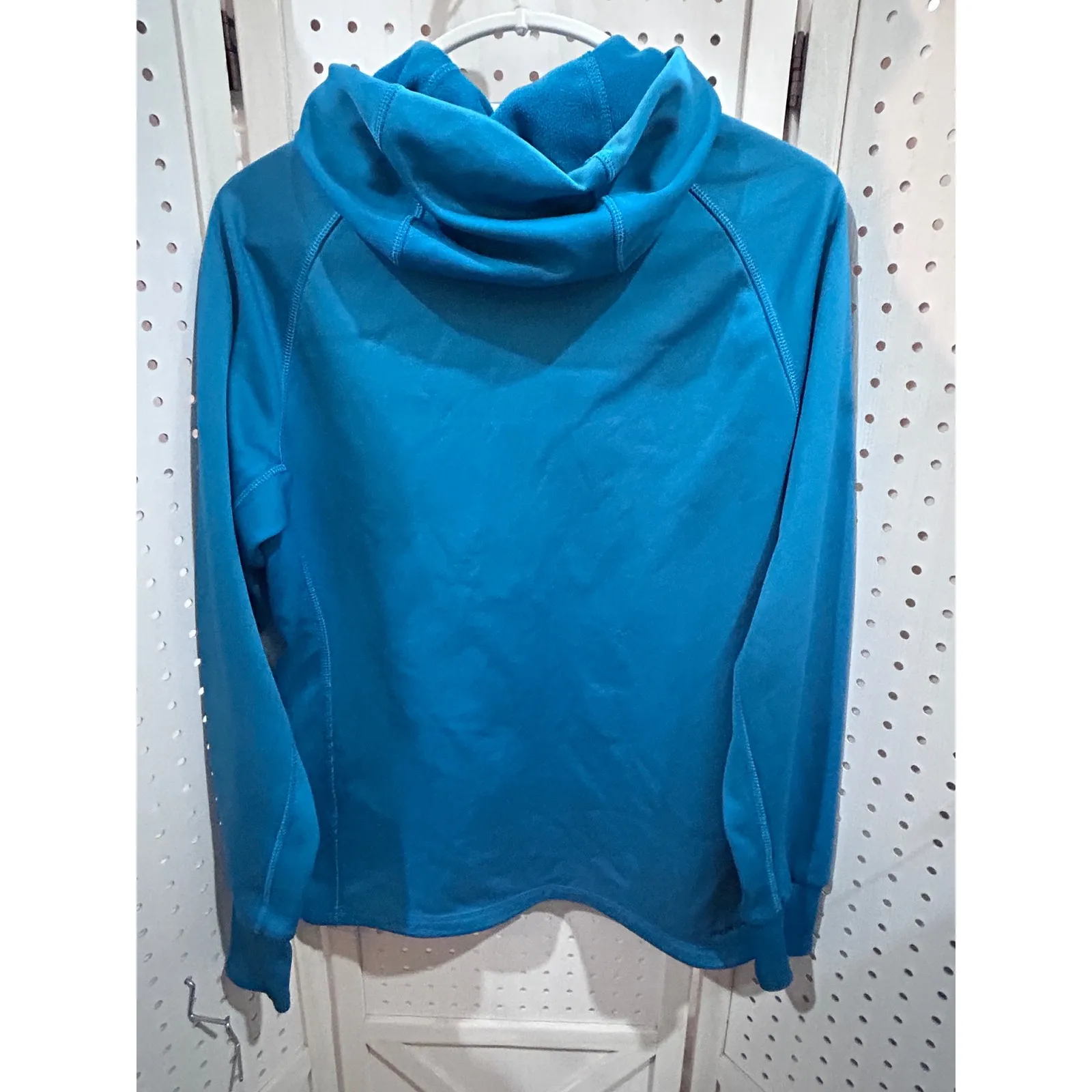 Nike Therma Fit Teal Hoodie Long Sleeve Pullover Sweatshirt Women's Medium - Image 5