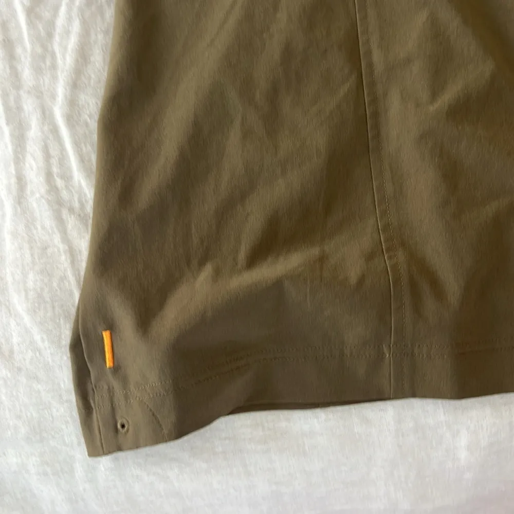 LUCY Active Adventure Dress Olive Green Short Sleeve Button Down Flex Size L Size L - Image 6