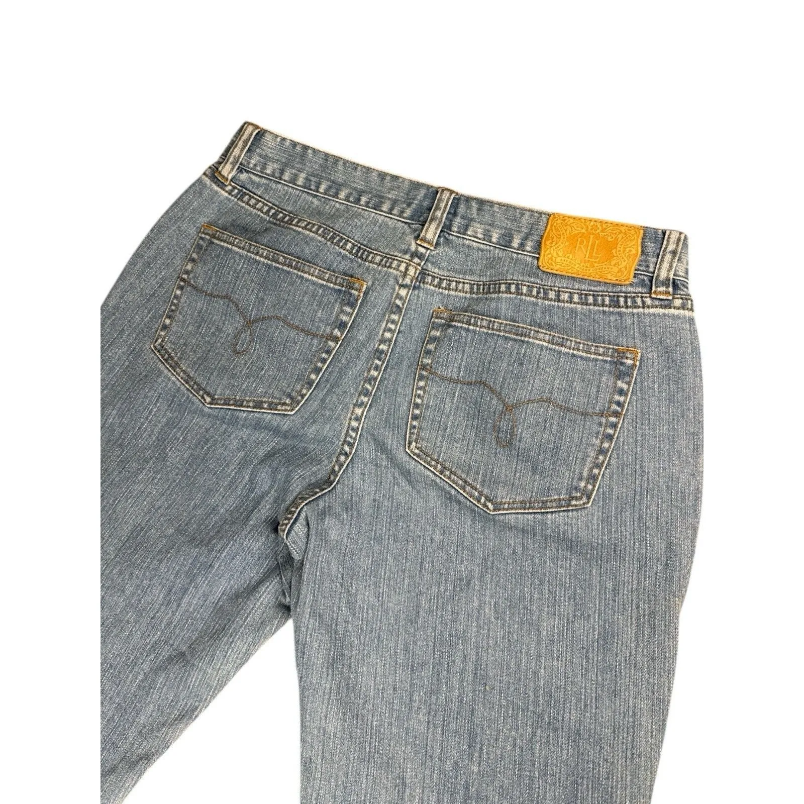 Lauren Jeans Co. By Ralph Lauren Bootcut Jeans Light Wash Mid Rise Size 6 Preppy Blue - Image 9