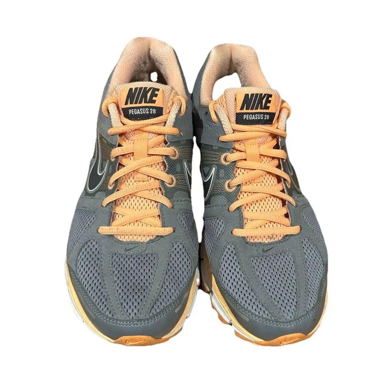 Nike Pegasus 28 Sneakers Flywire Zoom Air Cushion Gray Orange Women's Size 9 - Image 2