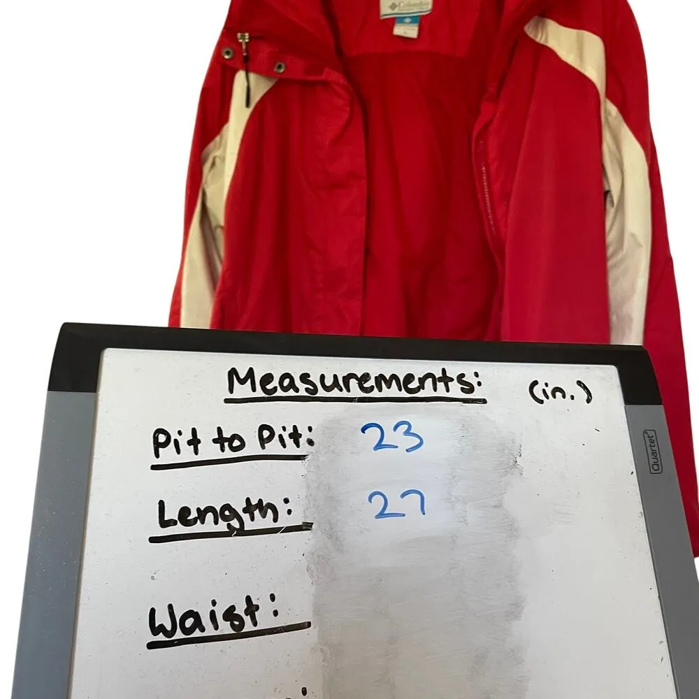 Columbia red and white windbreaker jacket interchange women's size XL nylon - Image 6