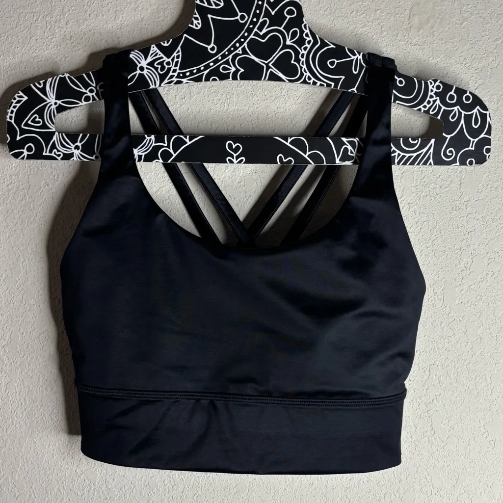 Lululemon  Energy Longline Bra Medium Support, B-D Cups Foil Black size 8 W2DSTS - Image 2