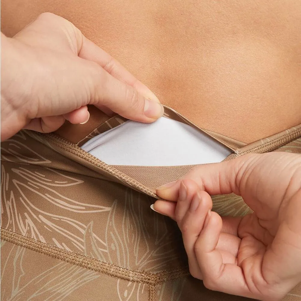 Nike One Luxe Leggings Mid-Rise 7/8 Pants Tropical Gold Tan Dark Driftwood Small - Image 11