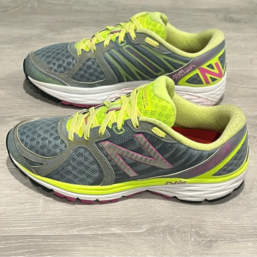 New Balance 1260 V5 Women's Sage and Neon Yellow Running Shoes - Image 3