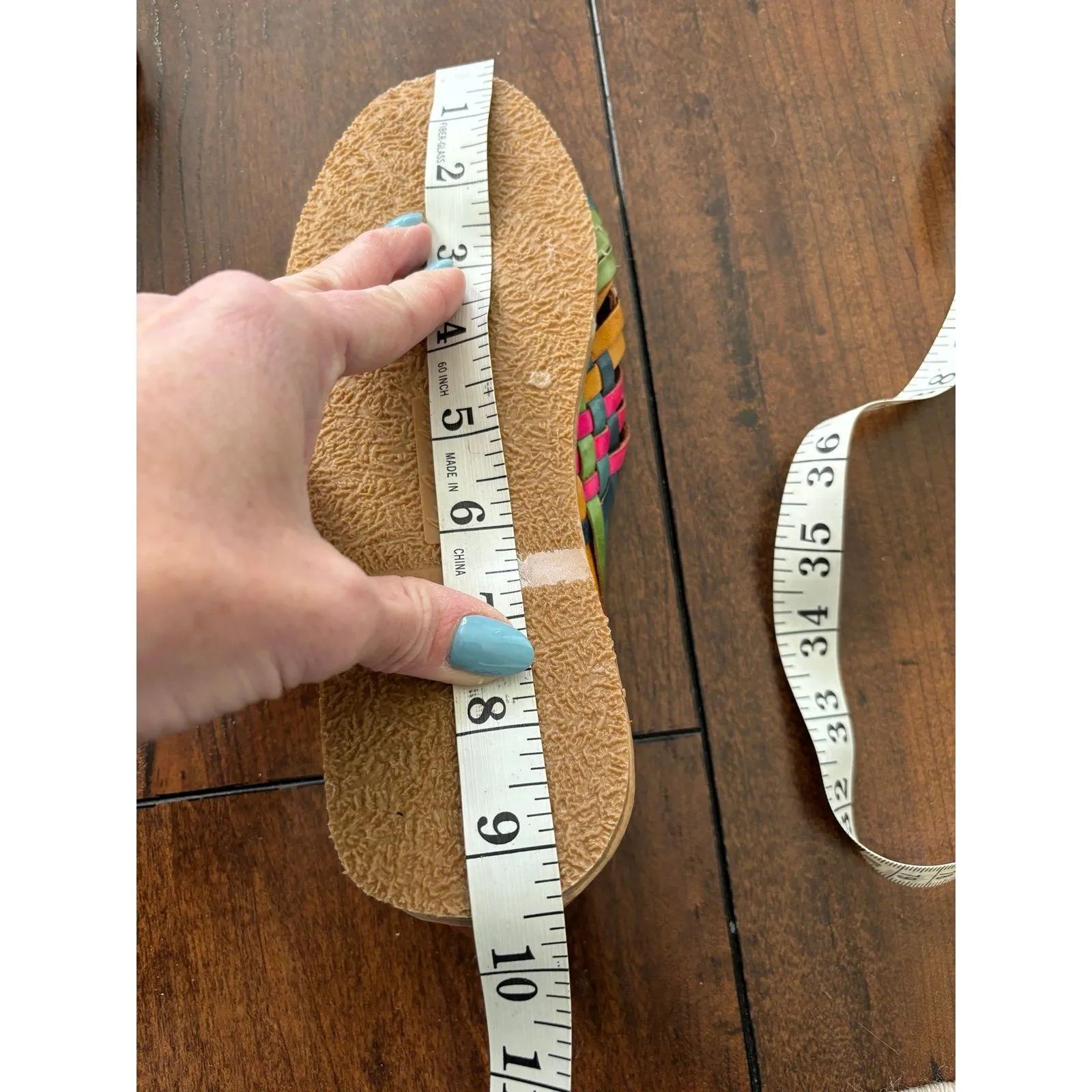 Women’s Spanish Huarache‎ Leather Braided Sandals Slip Ons Shoes Size 6.5 - Image 9