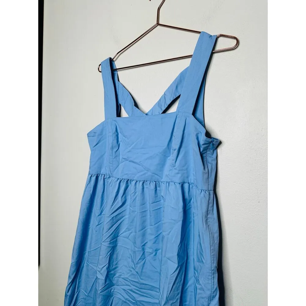 BOSS Women's Blue Square Neck Sleeveless Relaxed Fit Davaca Dress Size US 12 - Image 4