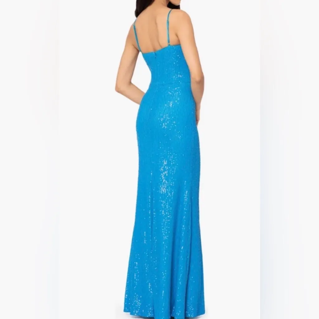 Blue Sequin Prom Dress-Xscape - Image 3