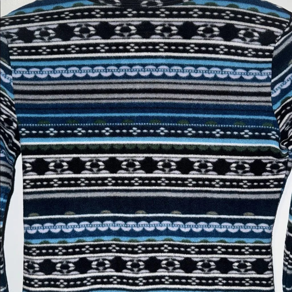 Cuddl Duds Fleece Top Long Sleeve Crewneck Blue Gray Stripes Women’s Small S - Image 6