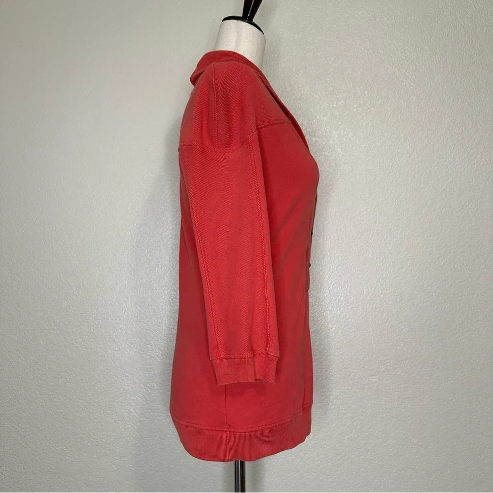 Citizens of Humanity 100% Cotton Shawl Collar Reddish Orange Sweatshirt - Image 6