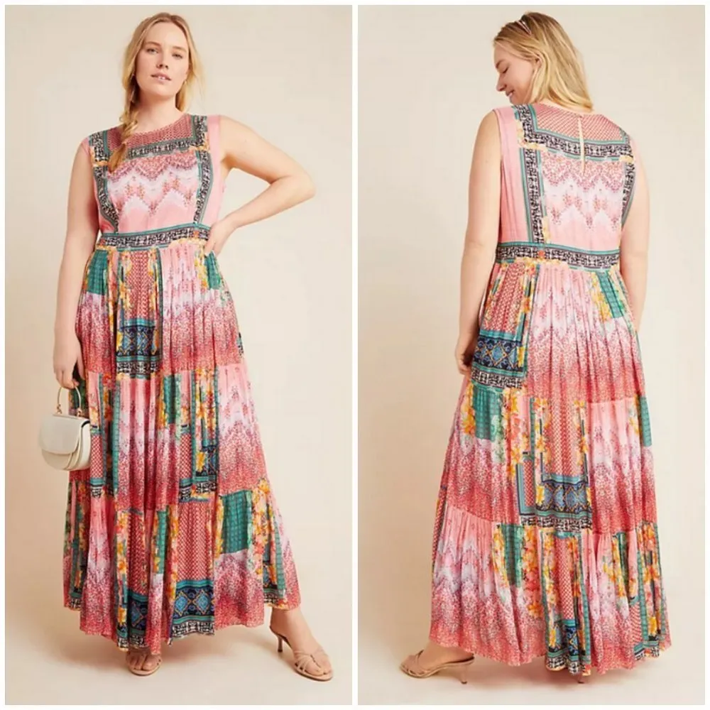 💕ANTHROPOLOGY BHANUNI By JYOTI💕 Alessandra Maxi Dress ~ Multi-Color Print 6 - Image 8