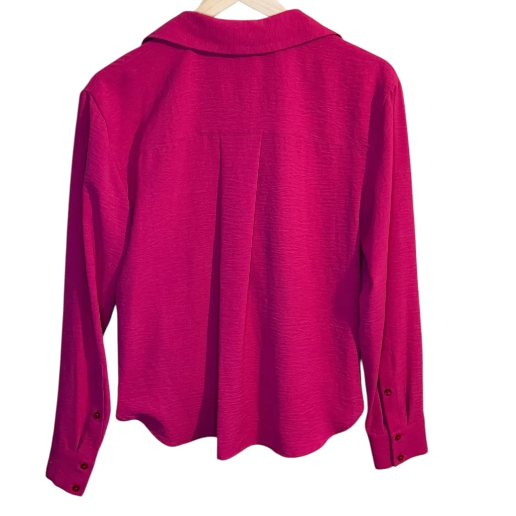 Calvin Klein Womens Sz Small Airflow Long Sleeve Top Blouse in Pink - Image 7