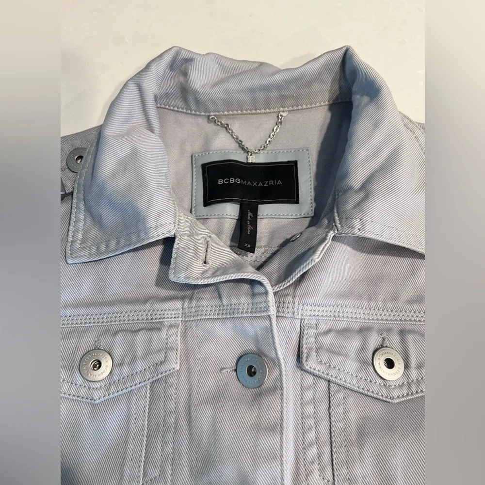 Bcbgmaxazria‎ Womens Jean jacket Moto style Size XS - Image 5
