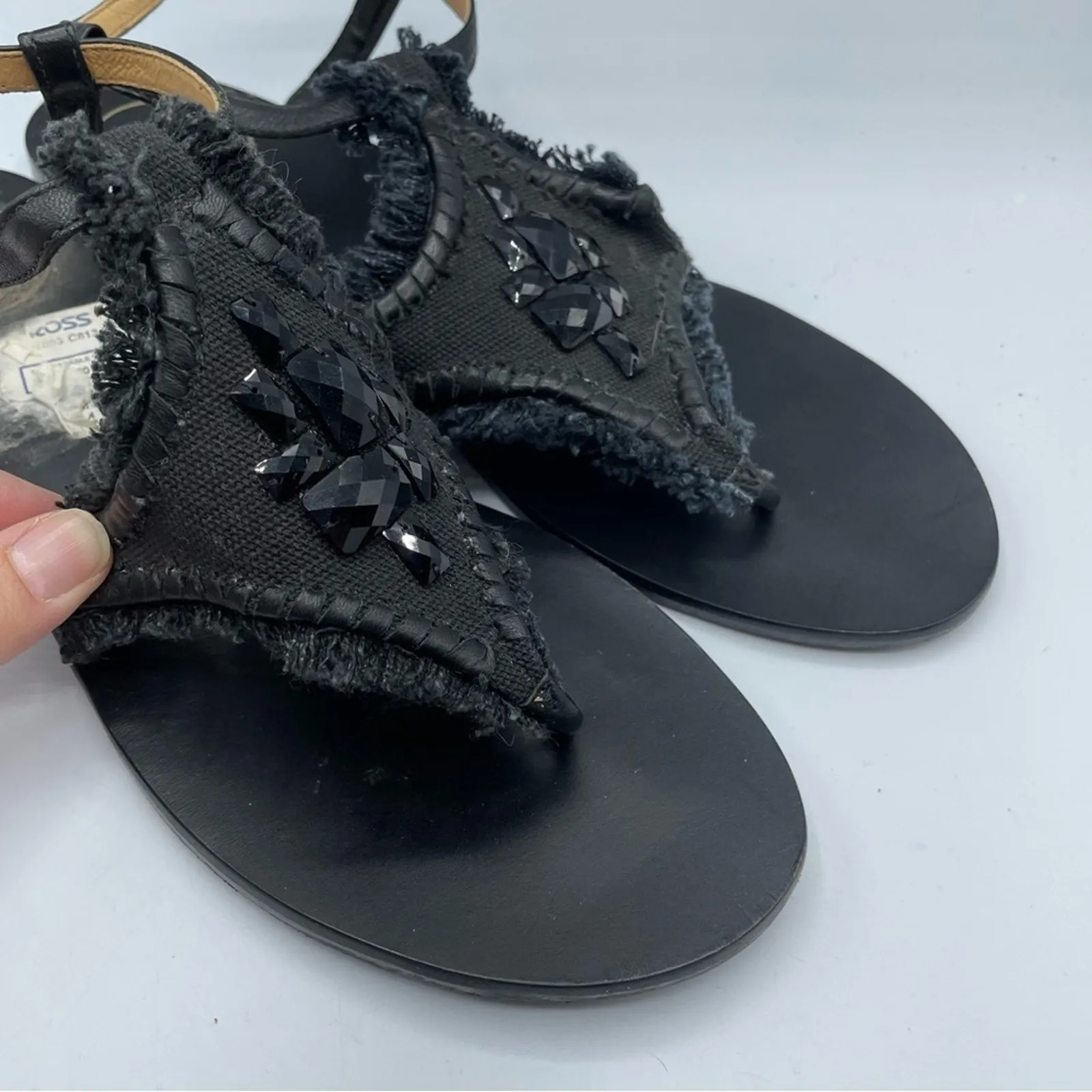 Jack Rogers Black Beaded Fringe Sandals Womens 11 Boho Beachy Summer Vacation - Image 4