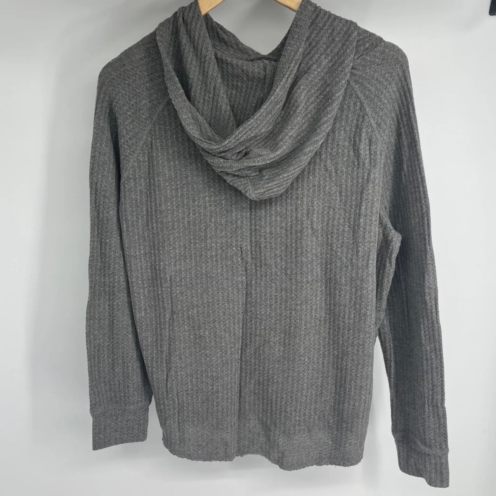 Grayson Threads Gray Waffle Knit Malibu Hoodie Pullover Women's XL - Image 2