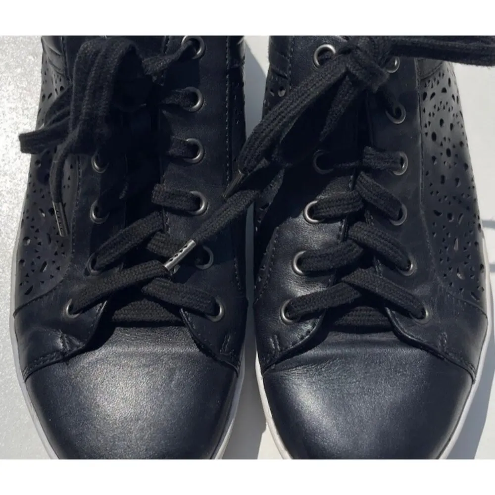 Earth Shoes Women’s 10 Desire Leather Casual TANGOR Sneakers Black Low Lace Up - Image 14