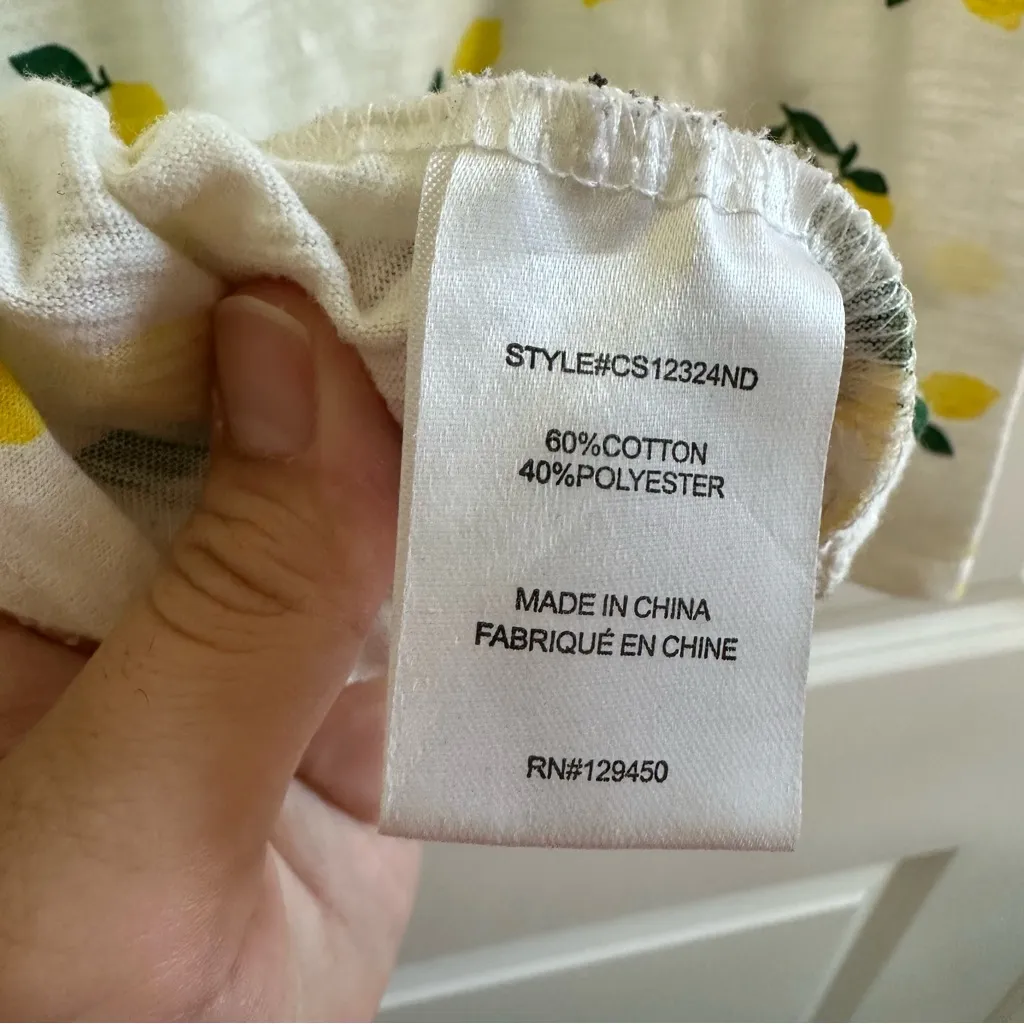 Como vintage  Lemon Patterned White Tee - Image 5