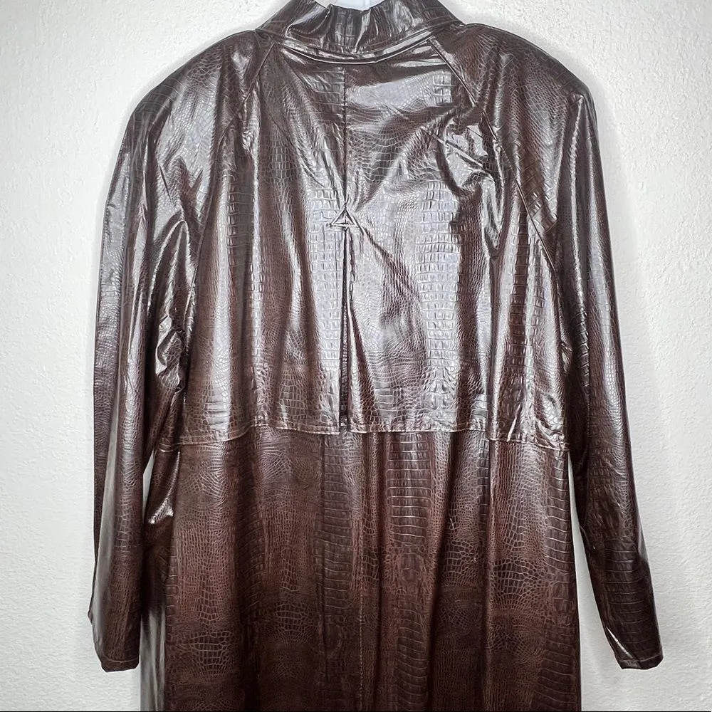 Vintage Ken Sporn for‎ Wippette Long Rain Weather Coat Brown Size L - Image 3