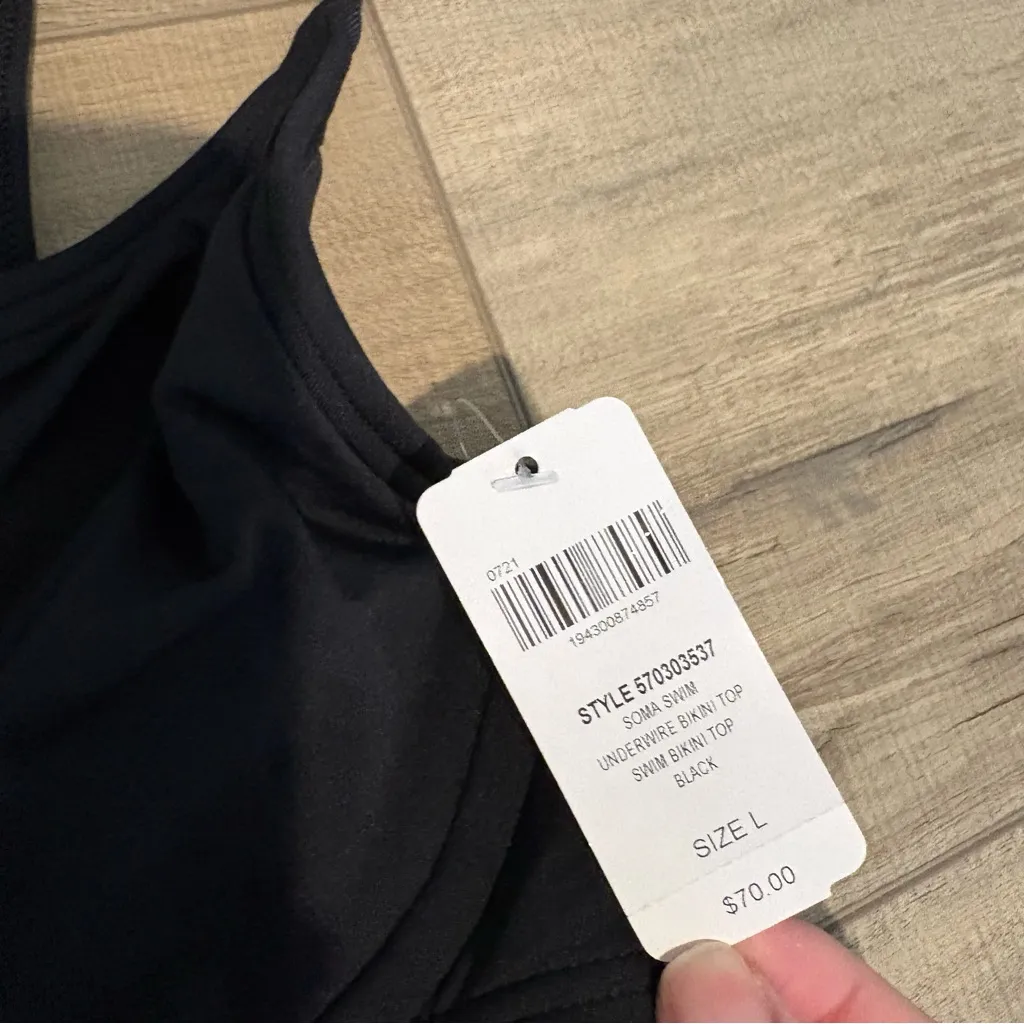 Soma underwire bikini top black size large - Image 2