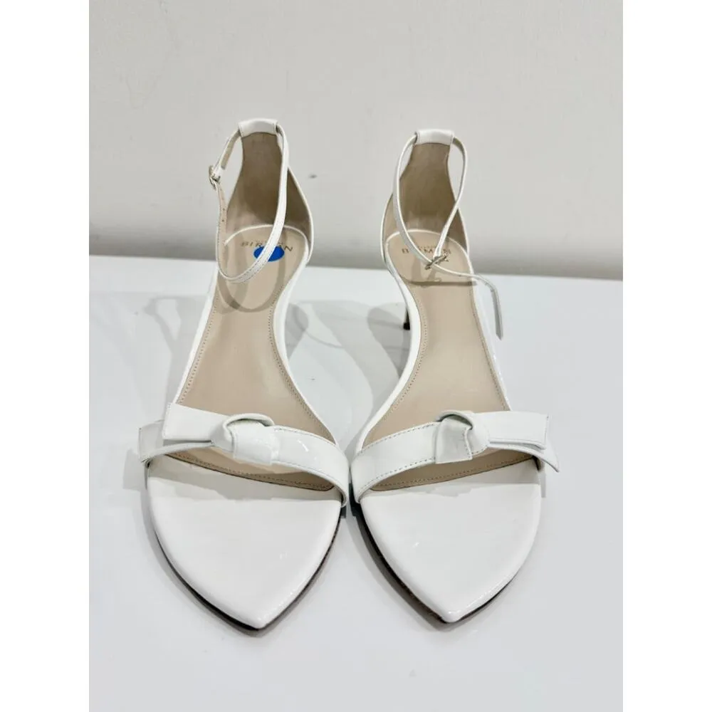 NWB Alexandre Birman Clarita Double Patent Leather Sandals White Women's 40.5 - Image 3