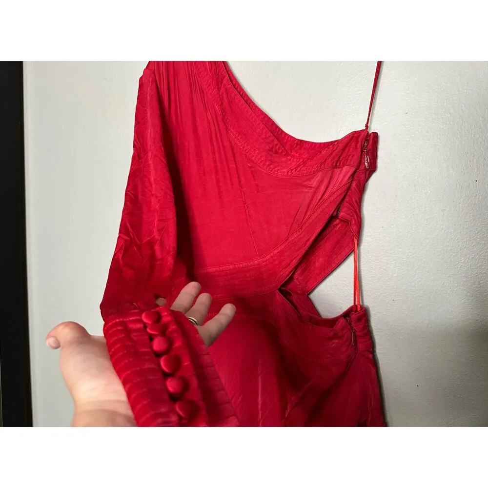 ALEXIS Jovanna Red One Shoulder Neckline Asymmetrical Hemline Gown Dress XL - Image 9