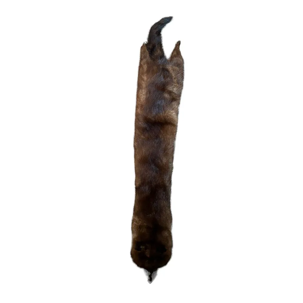 TANNED MINK PELT 29” Scarf Drape Stole Wrap Collar Natural Leather Taxidermy Brown - Image 6