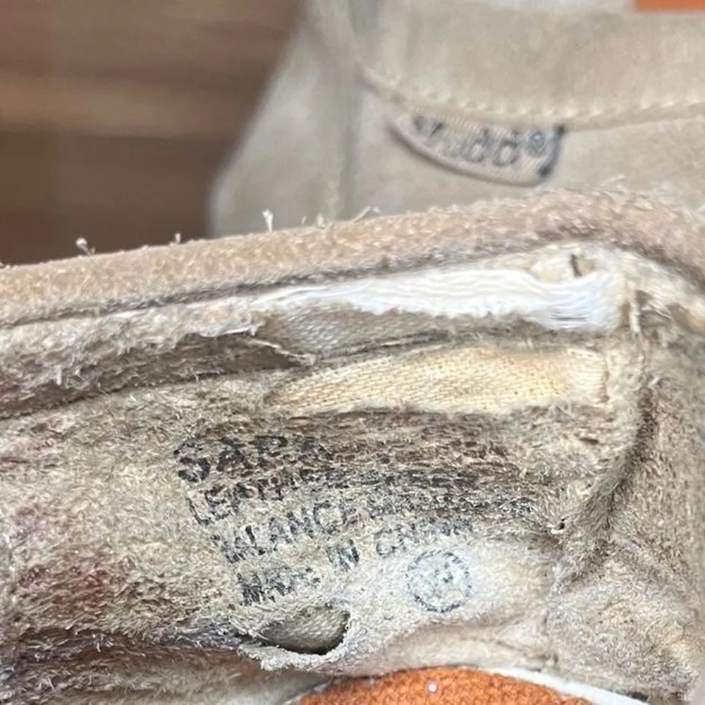 Vintage Y2k Mudd Sara chunky Suede Platform Lug Shoes grunge beige oxfords 7.5 - Image 6