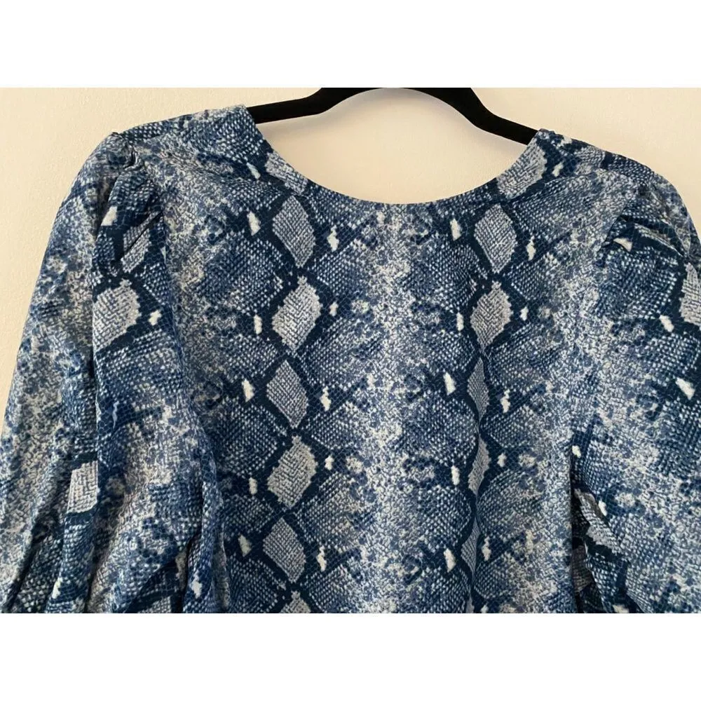 Stella & Dot It's All Gonna Happen Blue Button Up Back Blouse Women's Sz XL​ - Image 4