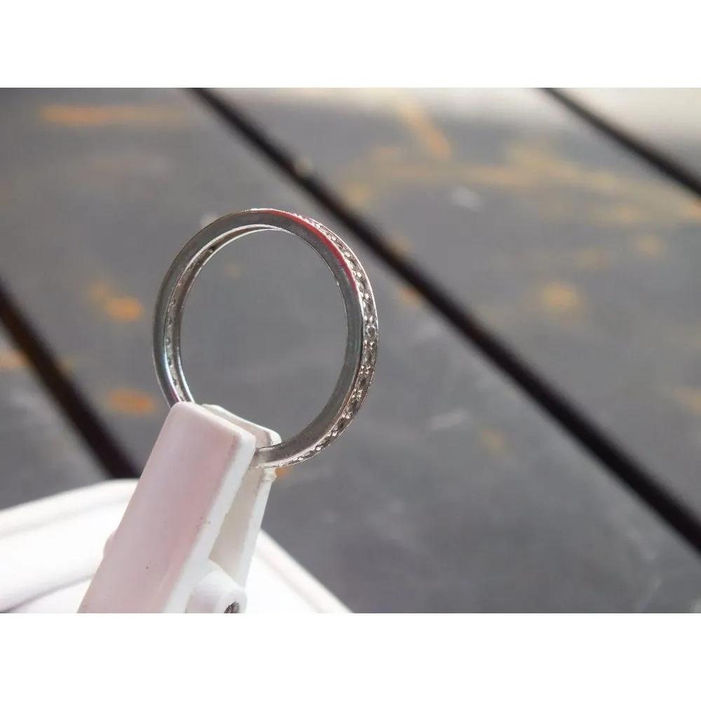 Sterling Silver Size 9 1/4 Eternity Infinity Ring - Image 3