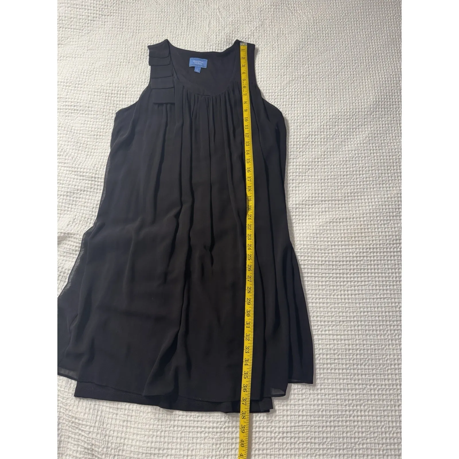 Simply Vera Wang Black Dress Tank Comfortable Loose Straight Goth Gothic Large - Image 5