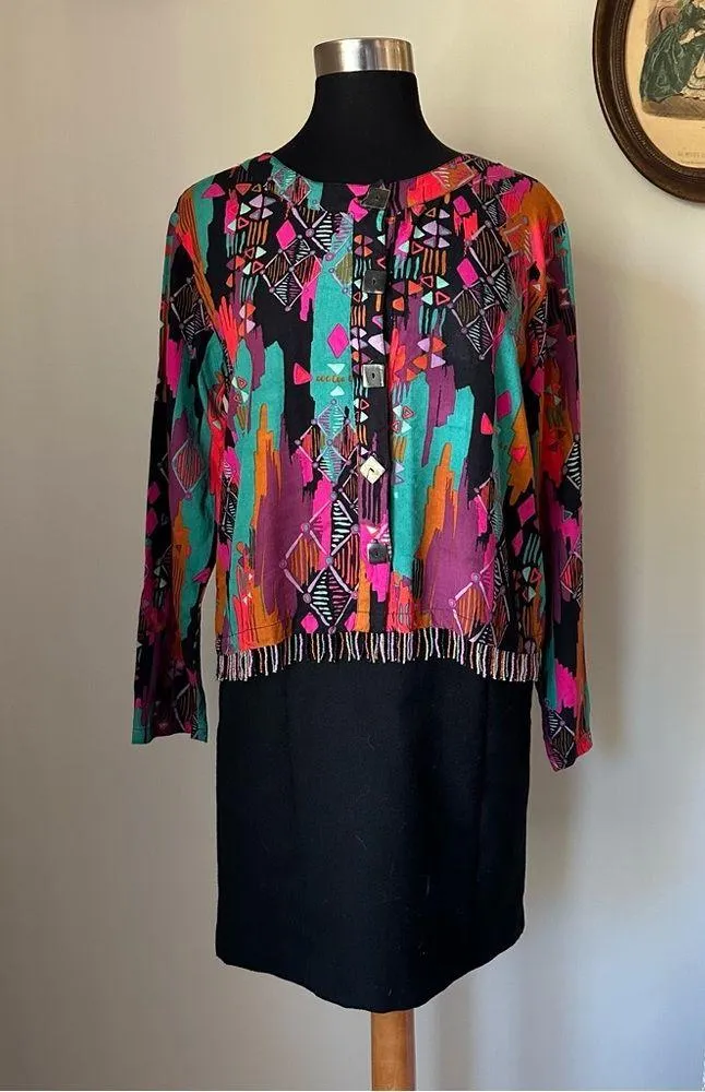 Vintage 1980s funky colorful blouse - Mango Bay - Image 2